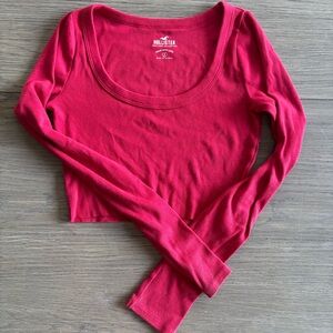 Hollister Women's Deep Red Long Sleeve Bodysuit